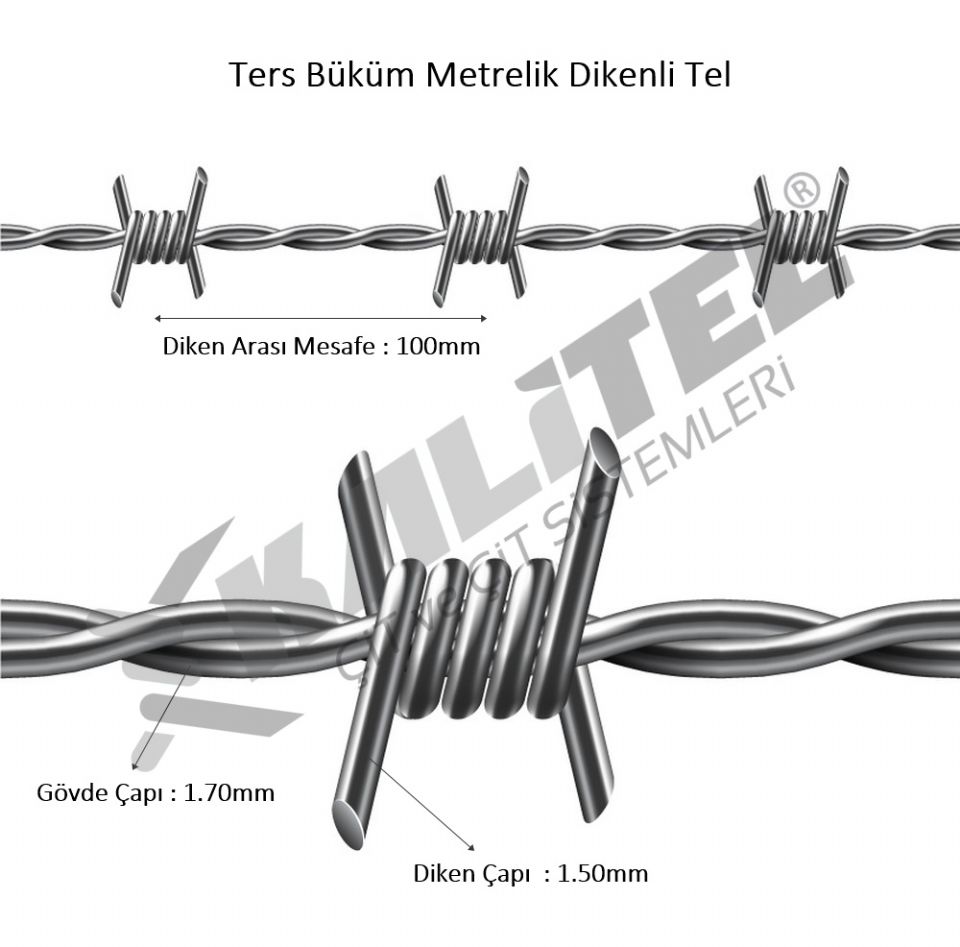 Ters Büküm Metrelik Dikenli Tel